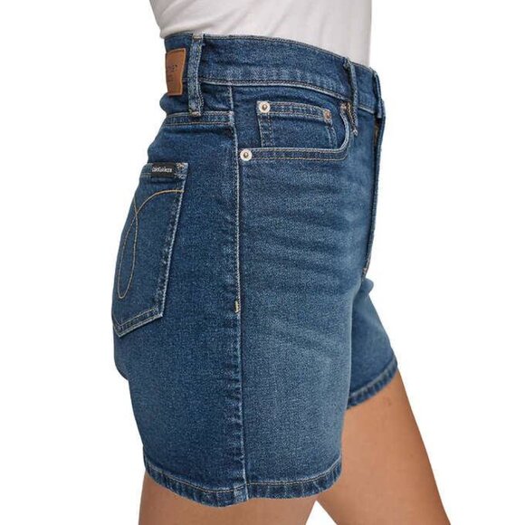 NEW Calvin Klein Womens Jean Shorts Sz 6 Dark Blue 5 Pocket 5" Inseam NWT - Picture 2 of 5